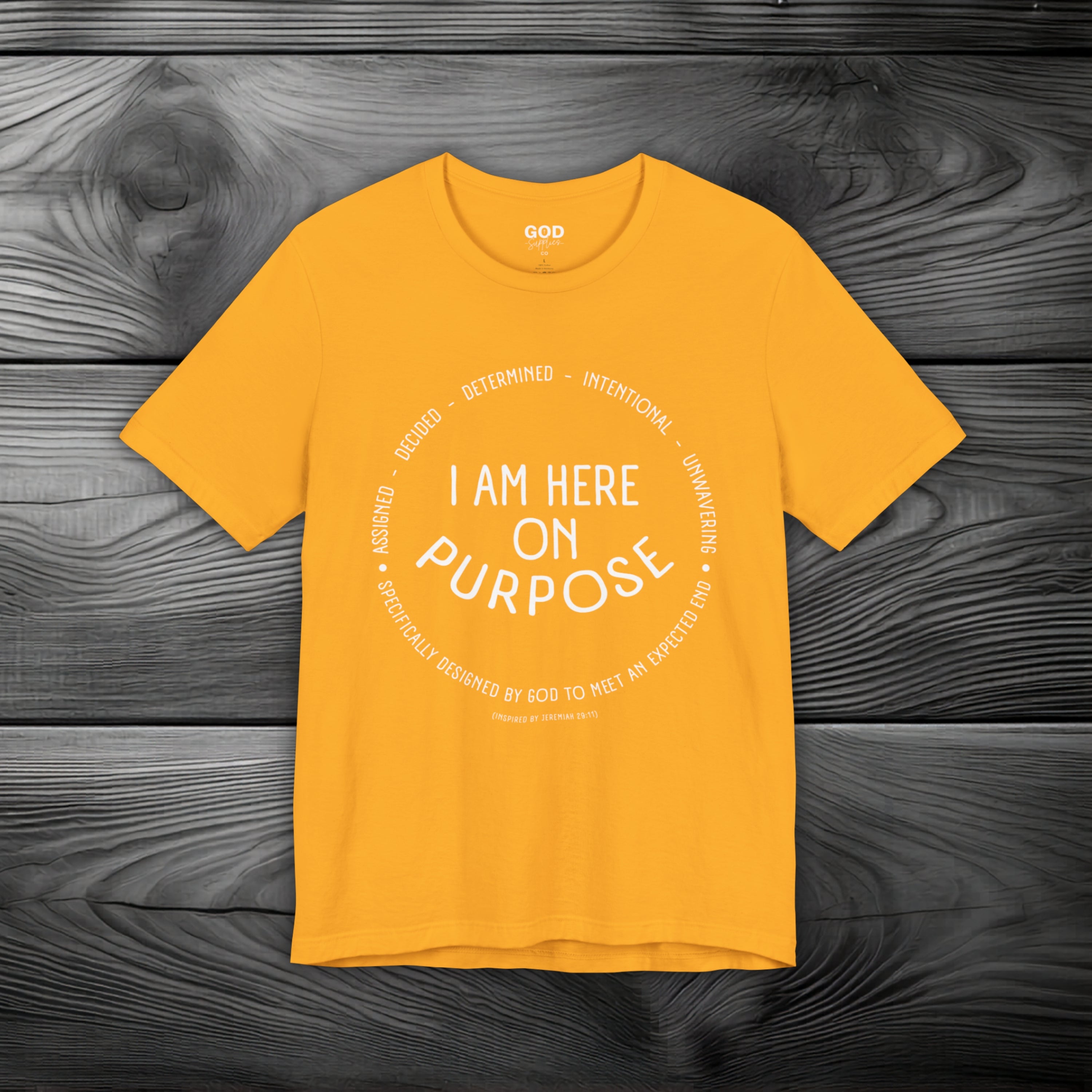 I Am Here On Purpose Unisex Jersey Short Sleeve Tee