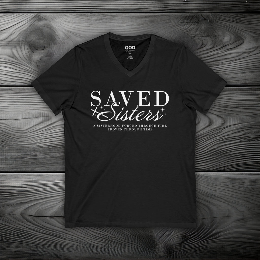 Saved Sisters Unisex Jersey Short Sleeve V-Neck Tee
