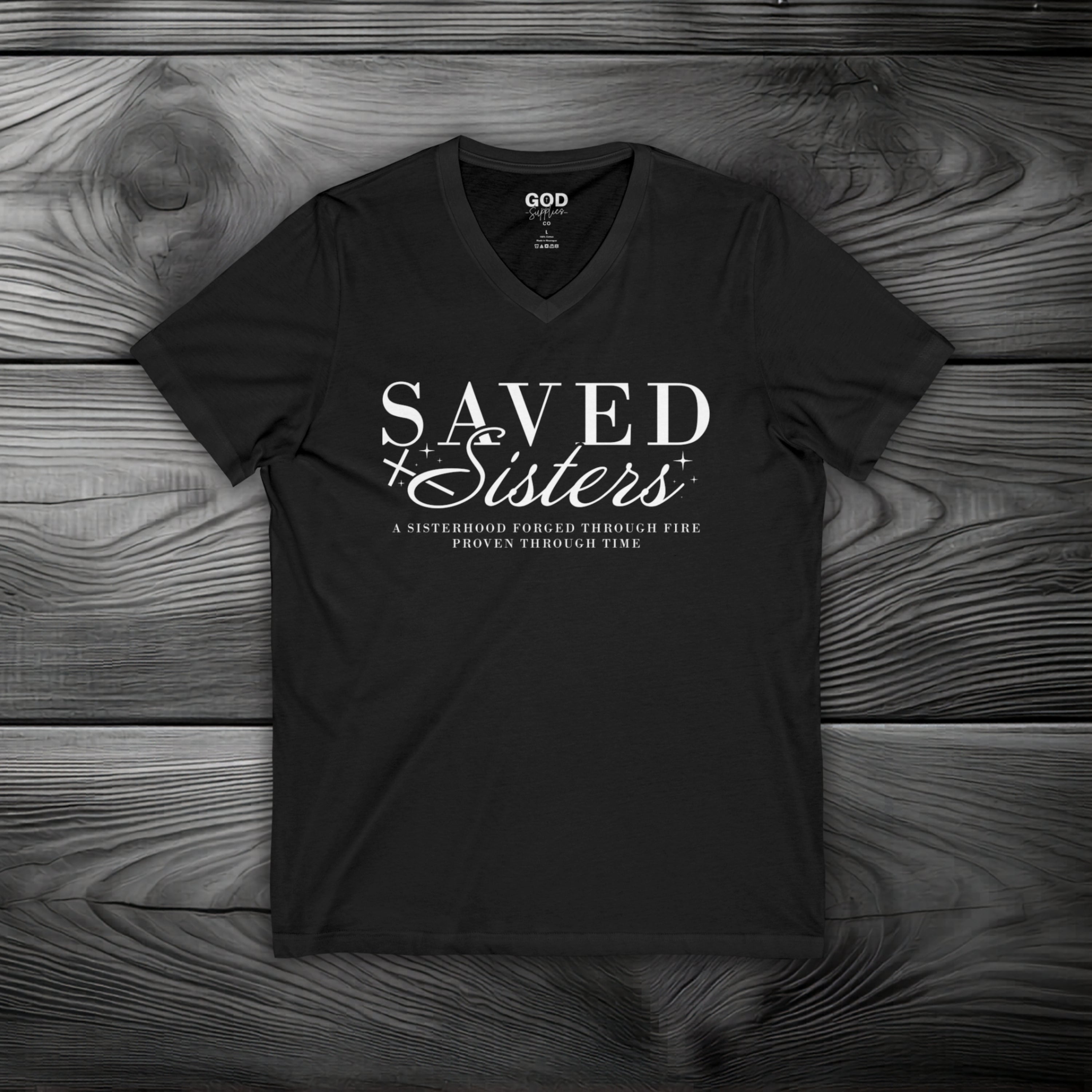 Saved Sisters Unisex Jersey Short Sleeve V-Neck Tee