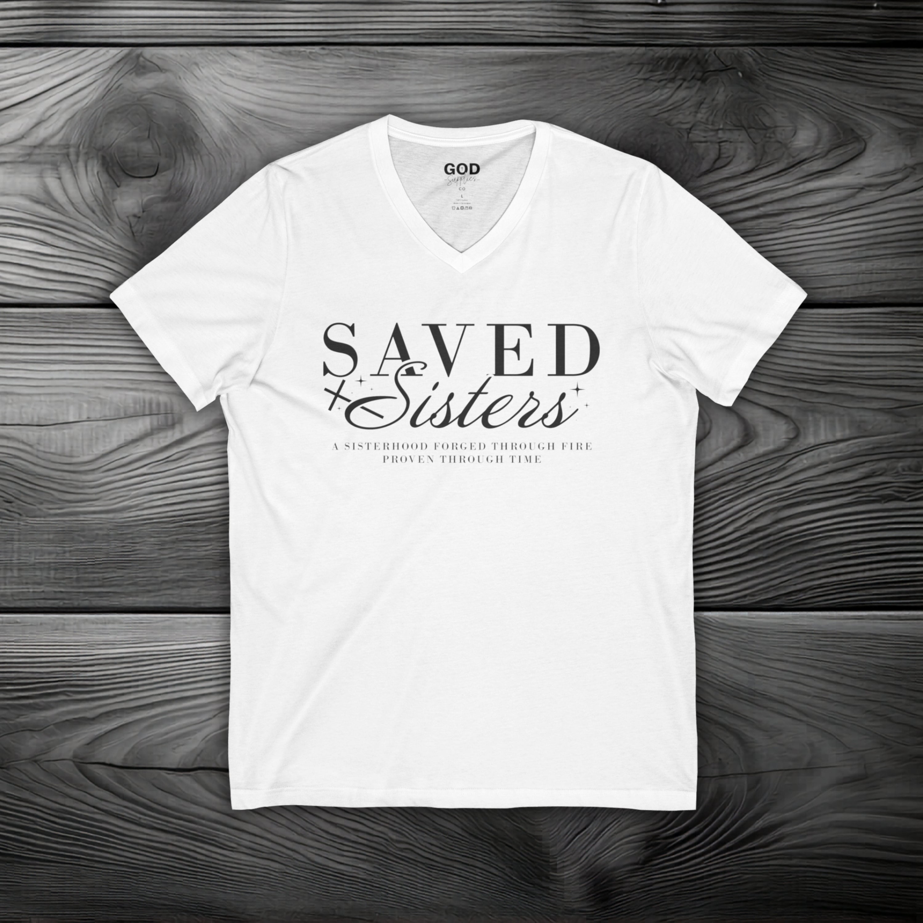Saved Sisters Unisex Jersey Short Sleeve V-Neck Tee
