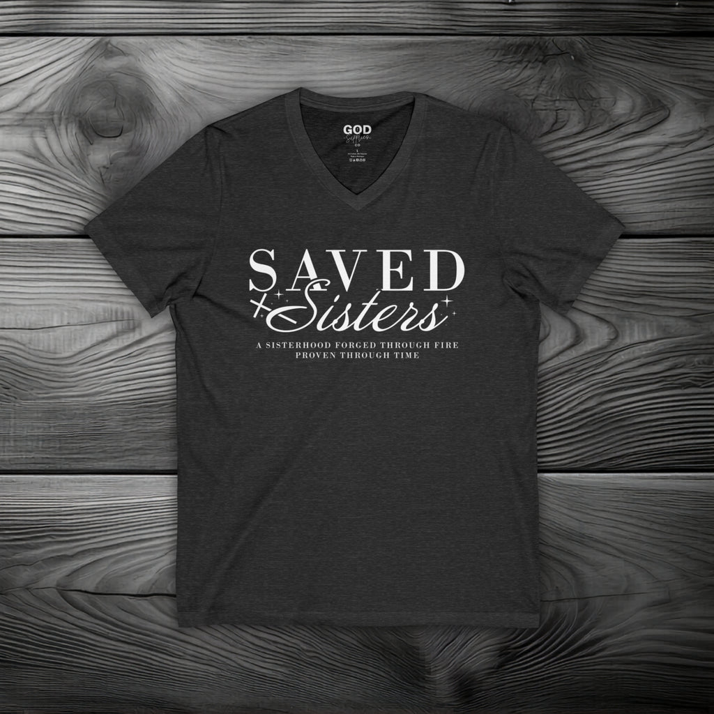 Saved Sisters Unisex Jersey Short Sleeve V-Neck Tee