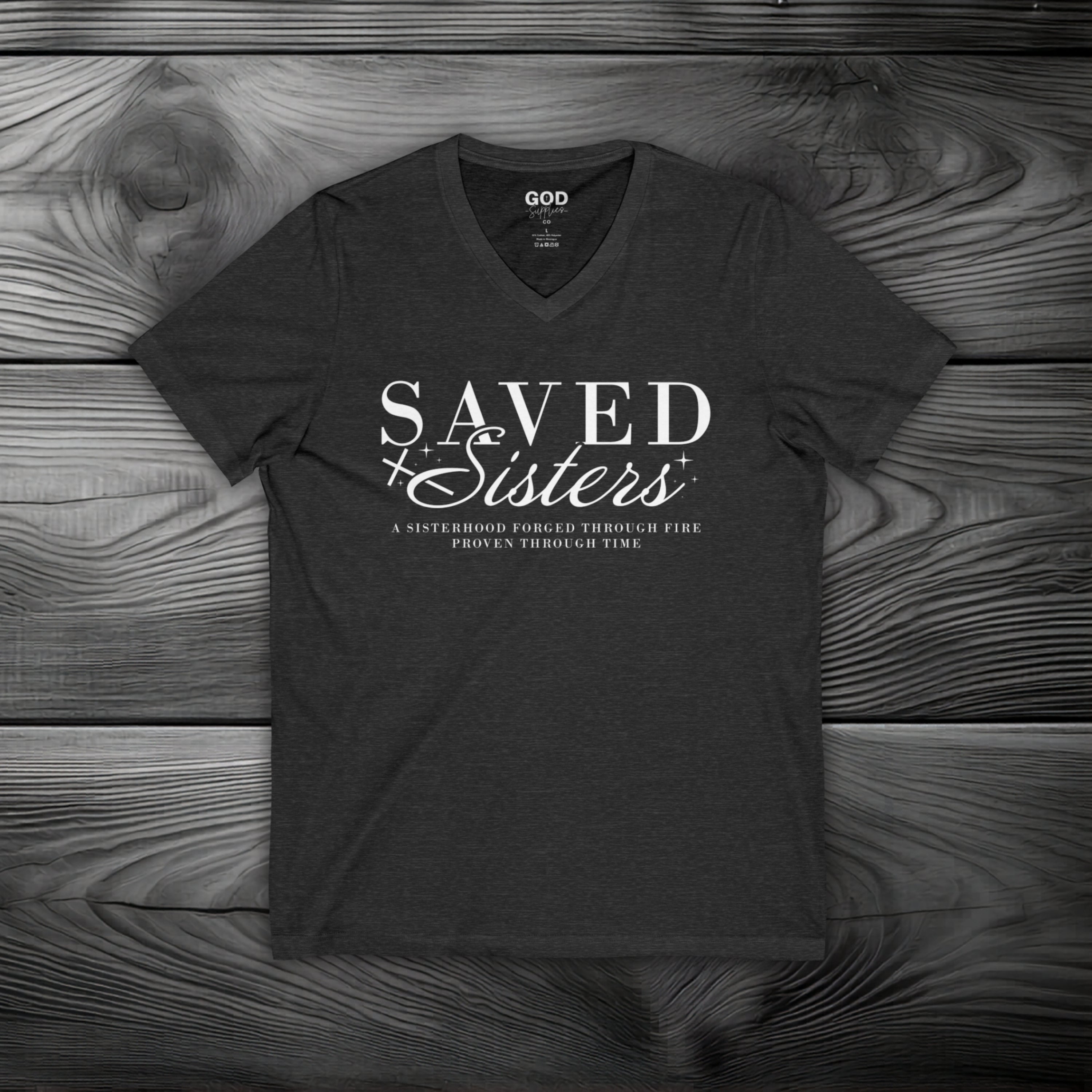Saved Sisters Unisex Jersey Short Sleeve V-Neck Tee