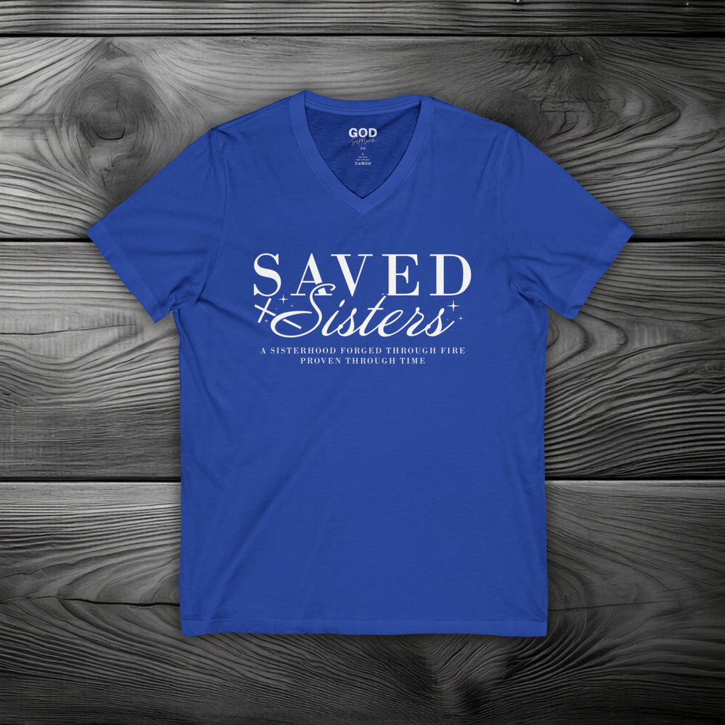 Saved Sisters Unisex Jersey Short Sleeve V-Neck Tee