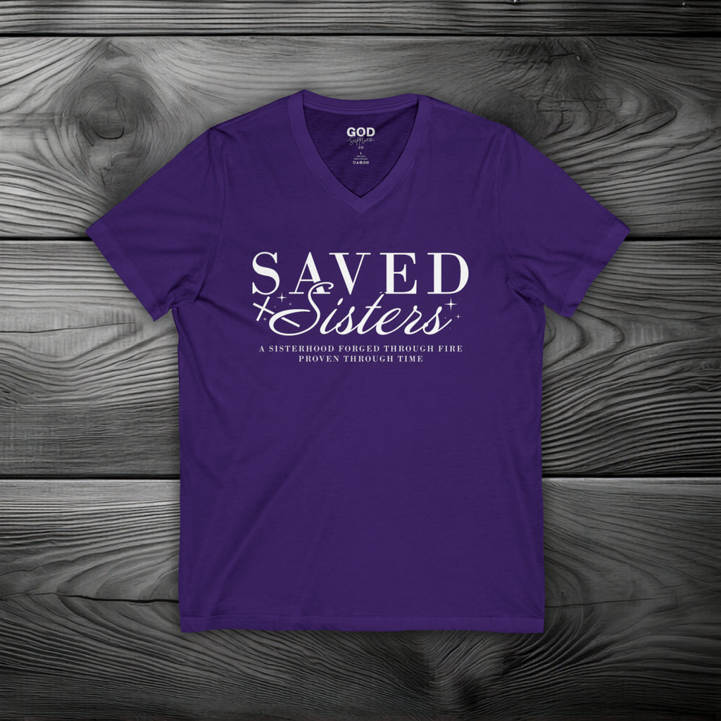 Saved Sisters Unisex Jersey Short Sleeve V-Neck Tee