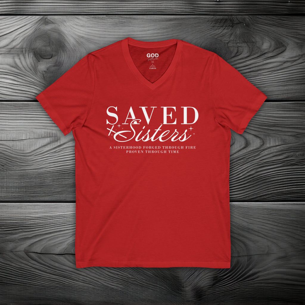 Saved Sisters Unisex Jersey Short Sleeve V-Neck Tee