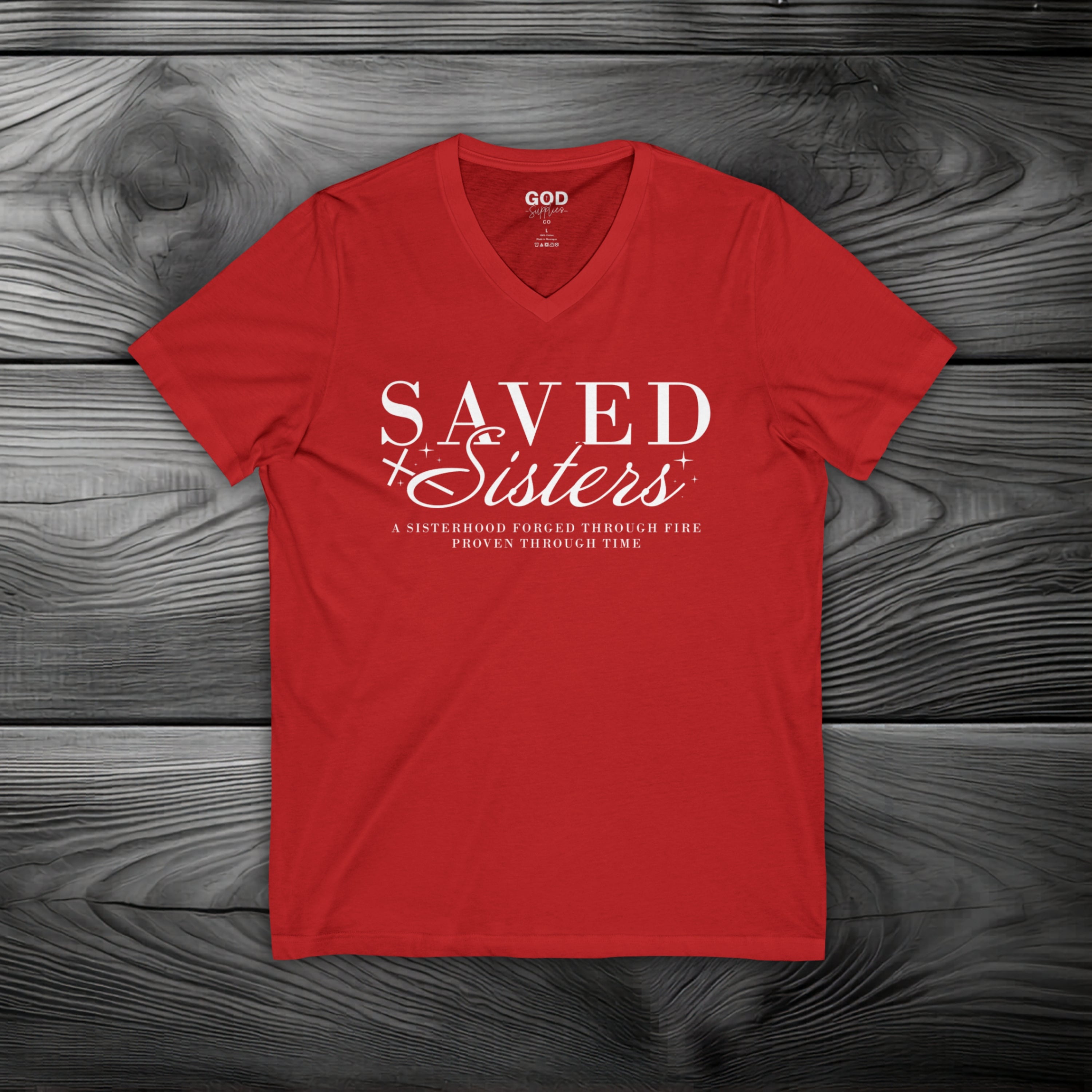 Saved Sisters Unisex Jersey Short Sleeve V-Neck Tee