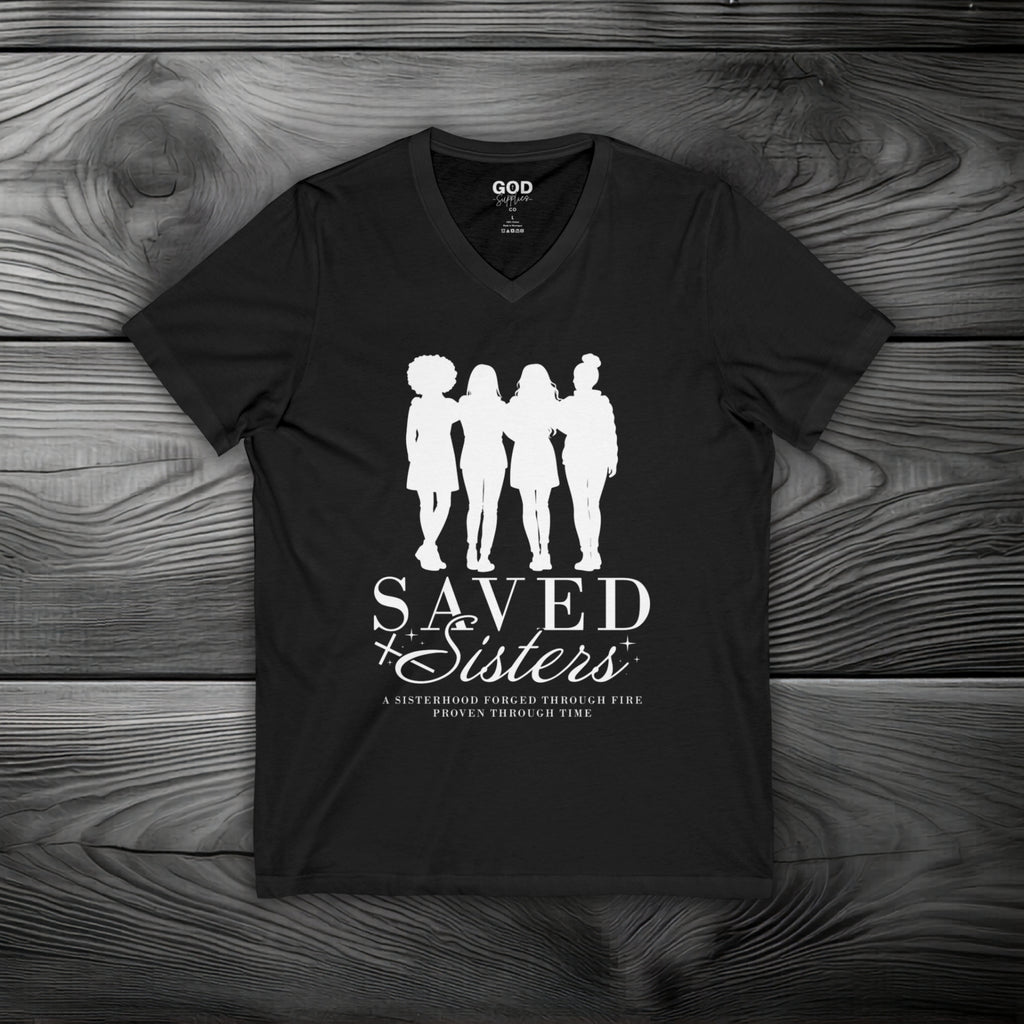 Saved Sisters Unisex Jersey Short Sleeve V-Neck Tee