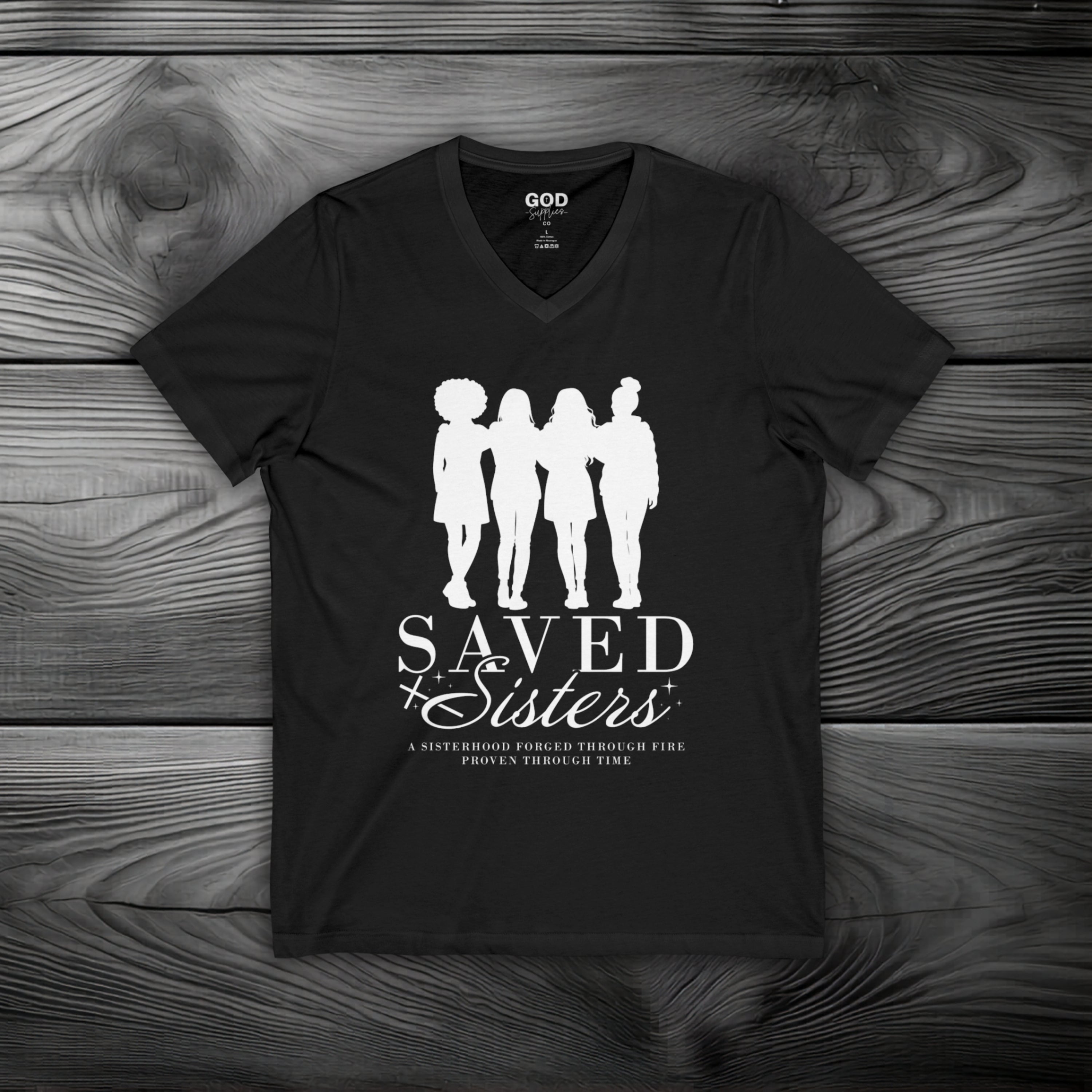 Saved Sisters Unisex Jersey Short Sleeve V-Neck Tee