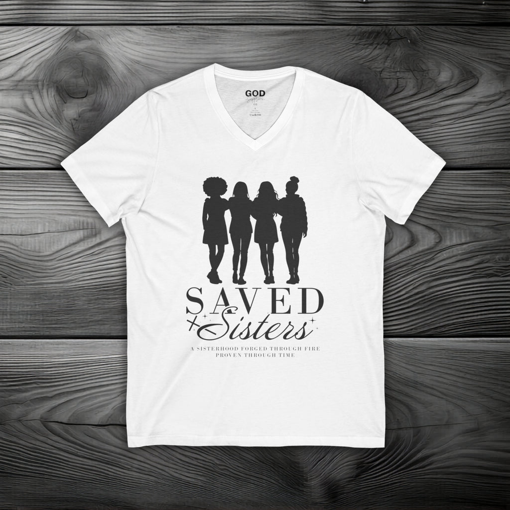 Saved Sisters Unisex Jersey Short Sleeve V-Neck Tee