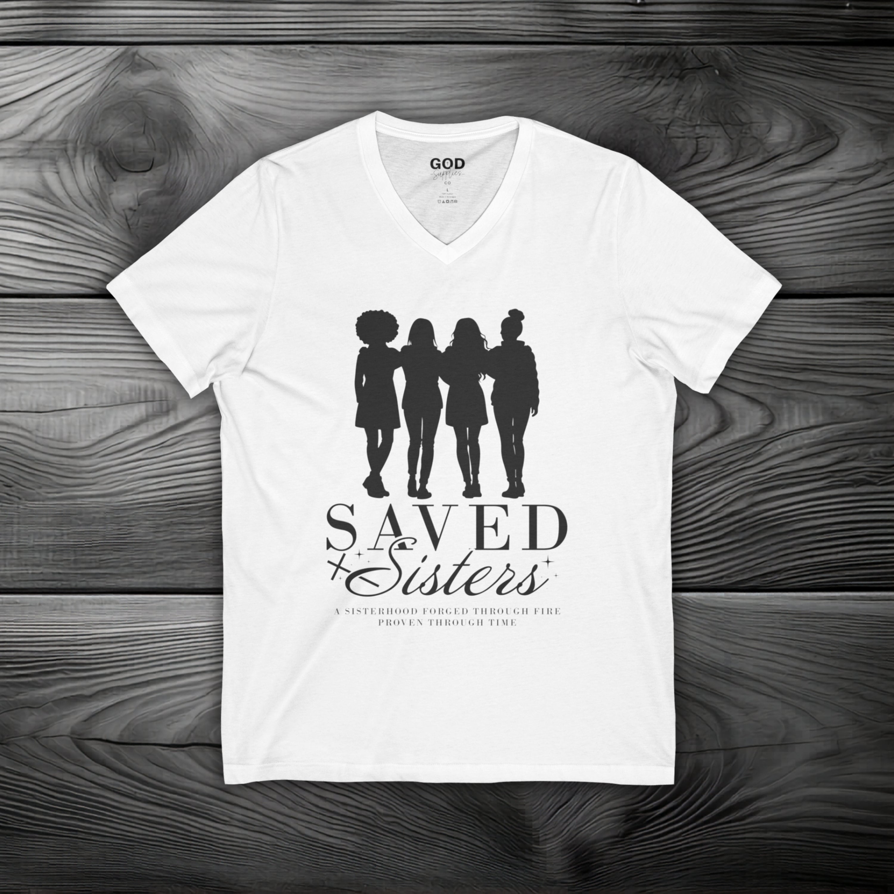 Saved Sisters Unisex Jersey Short Sleeve V-Neck Tee