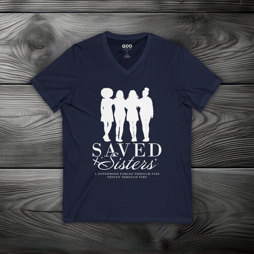Saved Sisters Unisex Jersey Short Sleeve V-Neck Tee