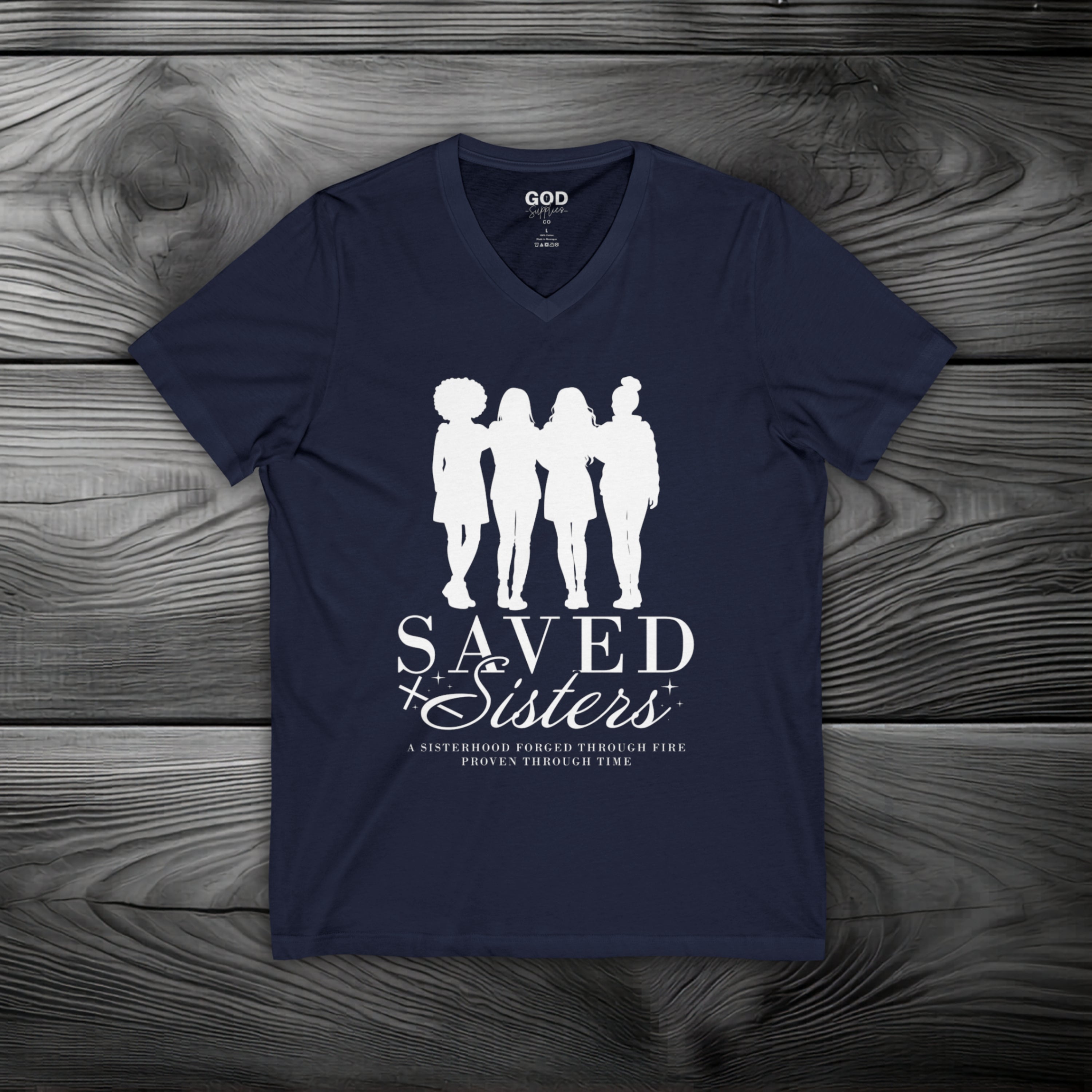 Saved Sisters Unisex Jersey Short Sleeve V-Neck Tee