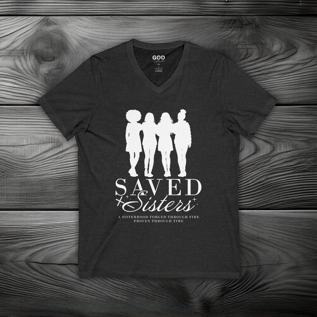 Saved Sisters Unisex Jersey Short Sleeve V-Neck Tee