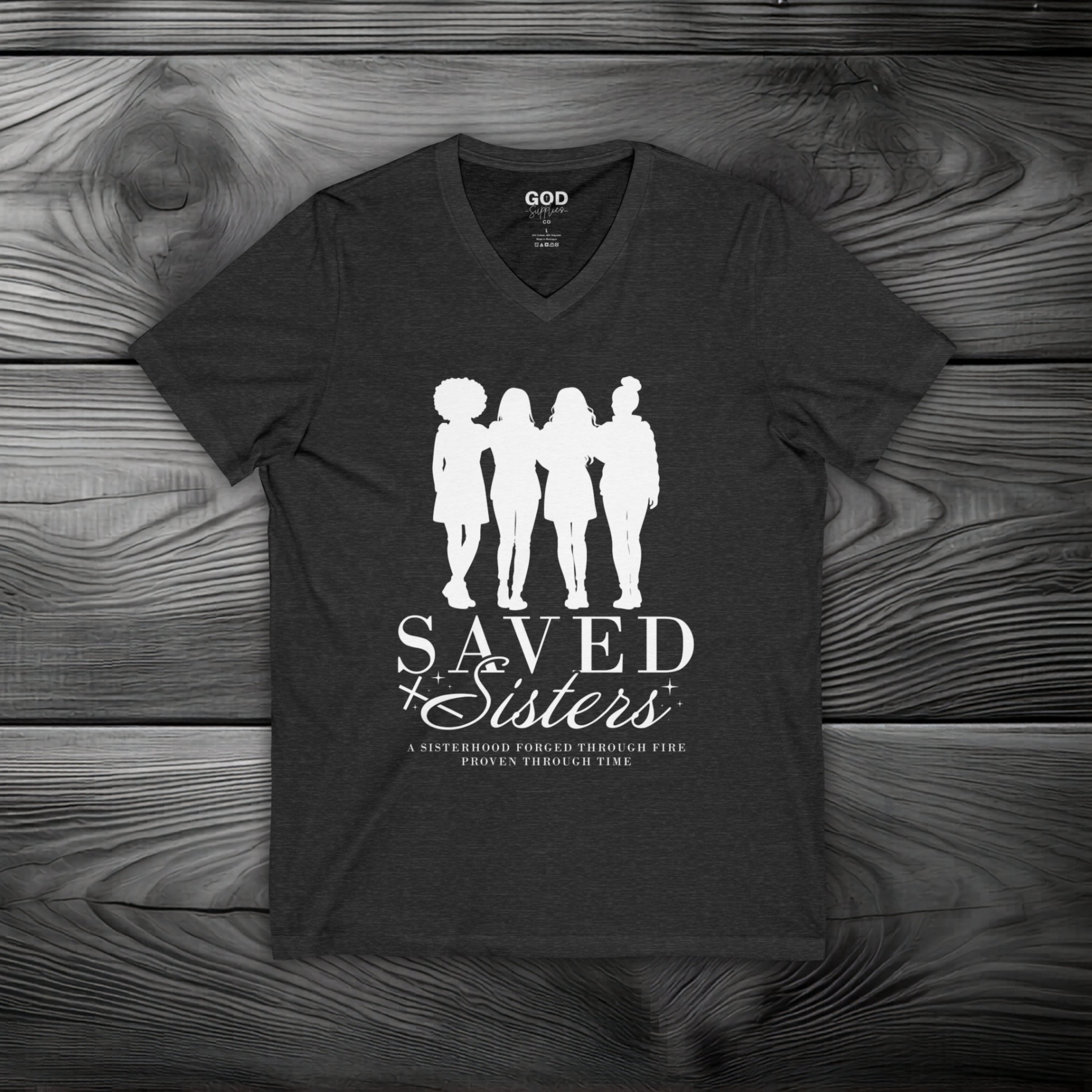 Saved Sisters Unisex Jersey Short Sleeve V-Neck Tee