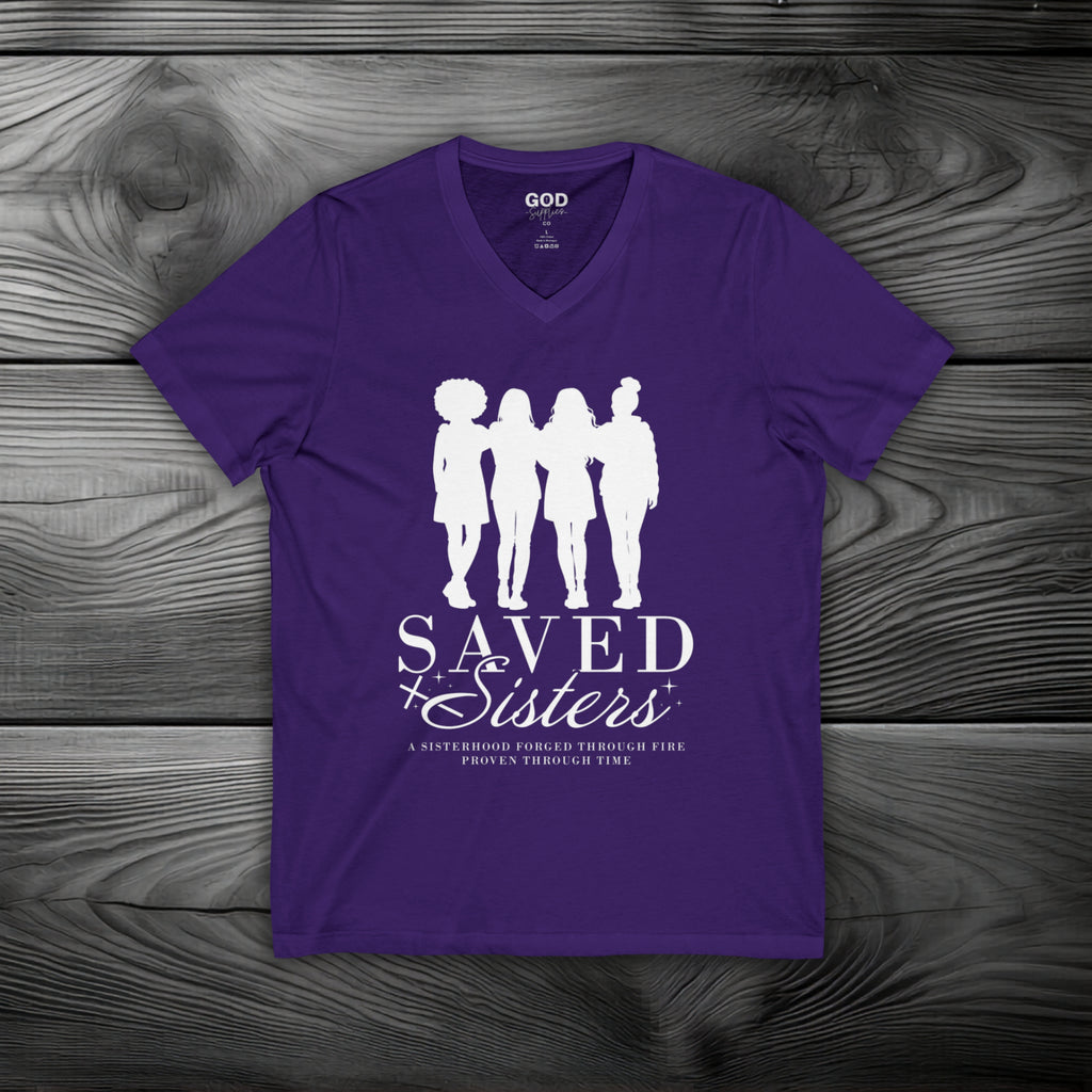 Saved Sisters Unisex Jersey Short Sleeve V-Neck Tee