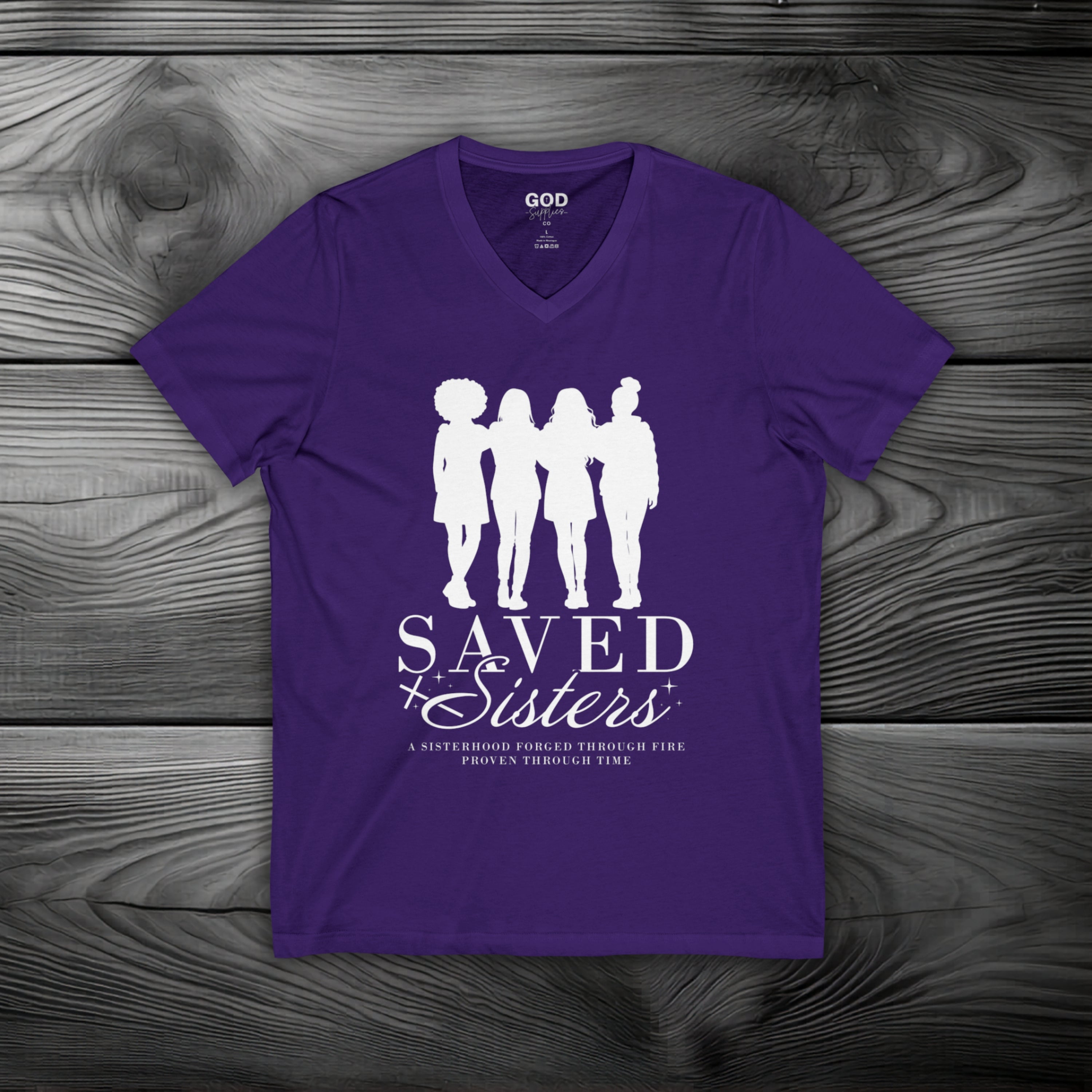 Saved Sisters Unisex Jersey Short Sleeve V-Neck Tee