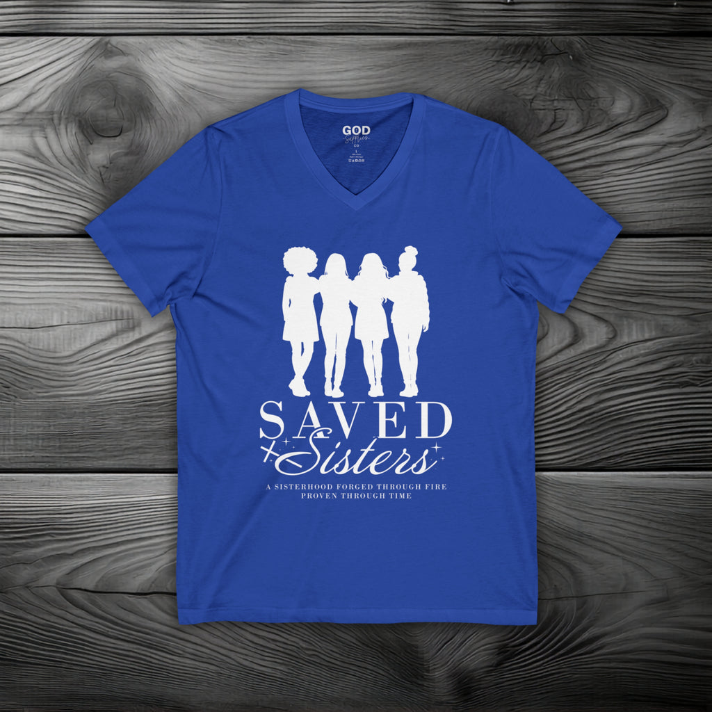 Saved Sisters Unisex Jersey Short Sleeve V-Neck Tee