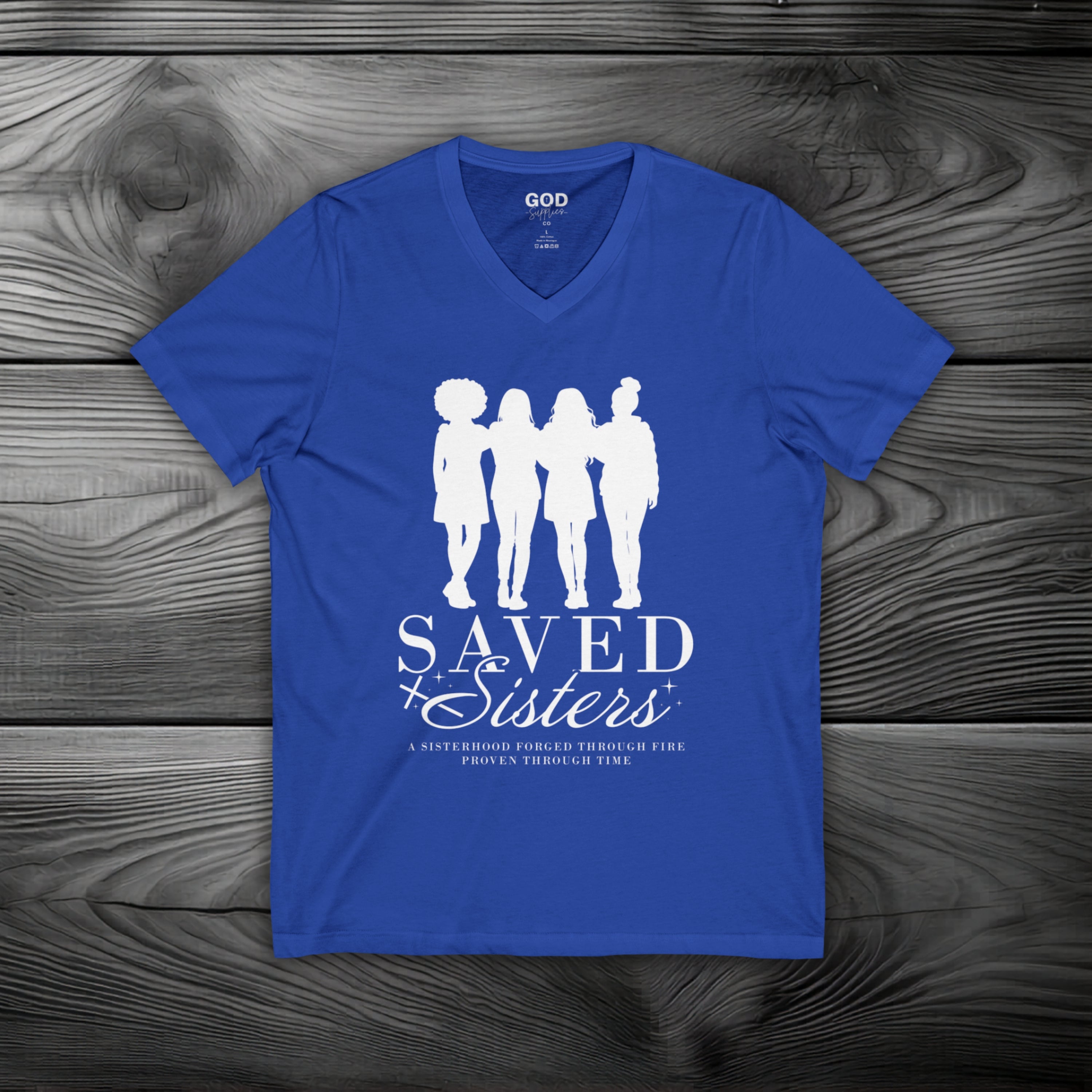 Saved Sisters Unisex Jersey Short Sleeve V-Neck Tee