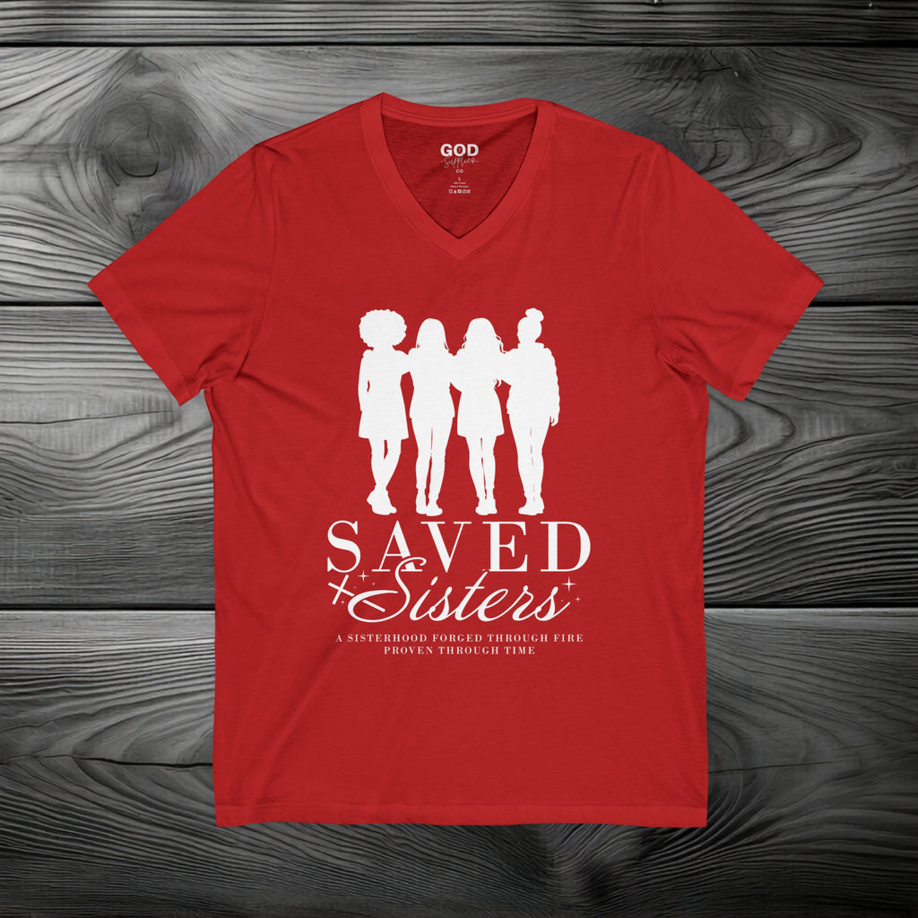 Saved Sisters Unisex Jersey Short Sleeve V-Neck Tee