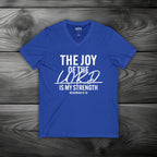 The Joy of The Lord is My Strength Unisex Jersey Short Sleeve V-Neck Tee