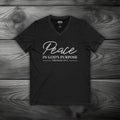 Peace in God's Purpose Unisex Jersey Short Sleeve V-Neck Tee