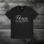 Peace in God's Purpose Unisex Jersey Short Sleeve V-Neck Tee