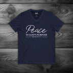 Peace in God's Purpose Unisex Jersey Short Sleeve V-Neck Tee
