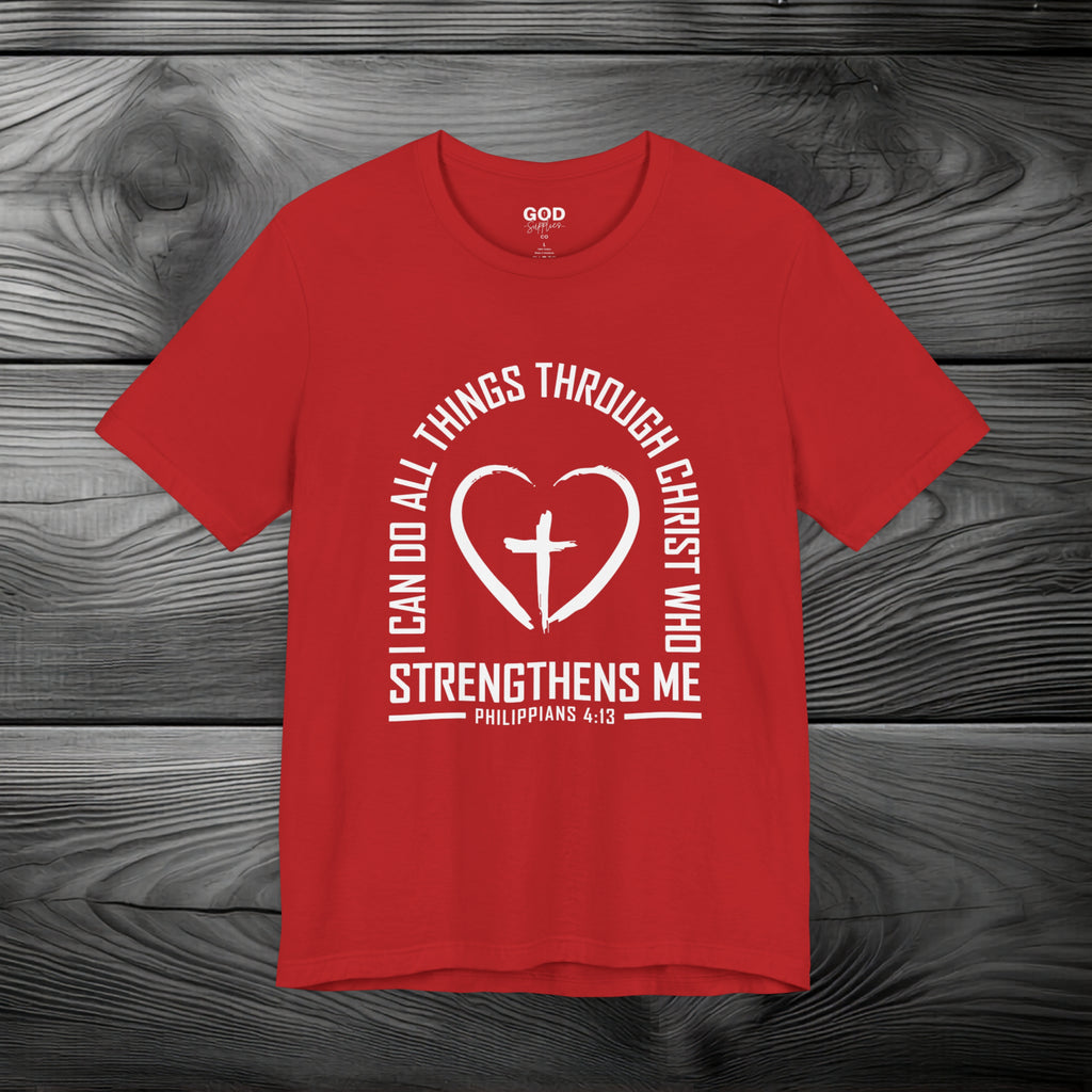 I Can Do All Things Through Christ Unisex Jersey Short Sleeve Tee