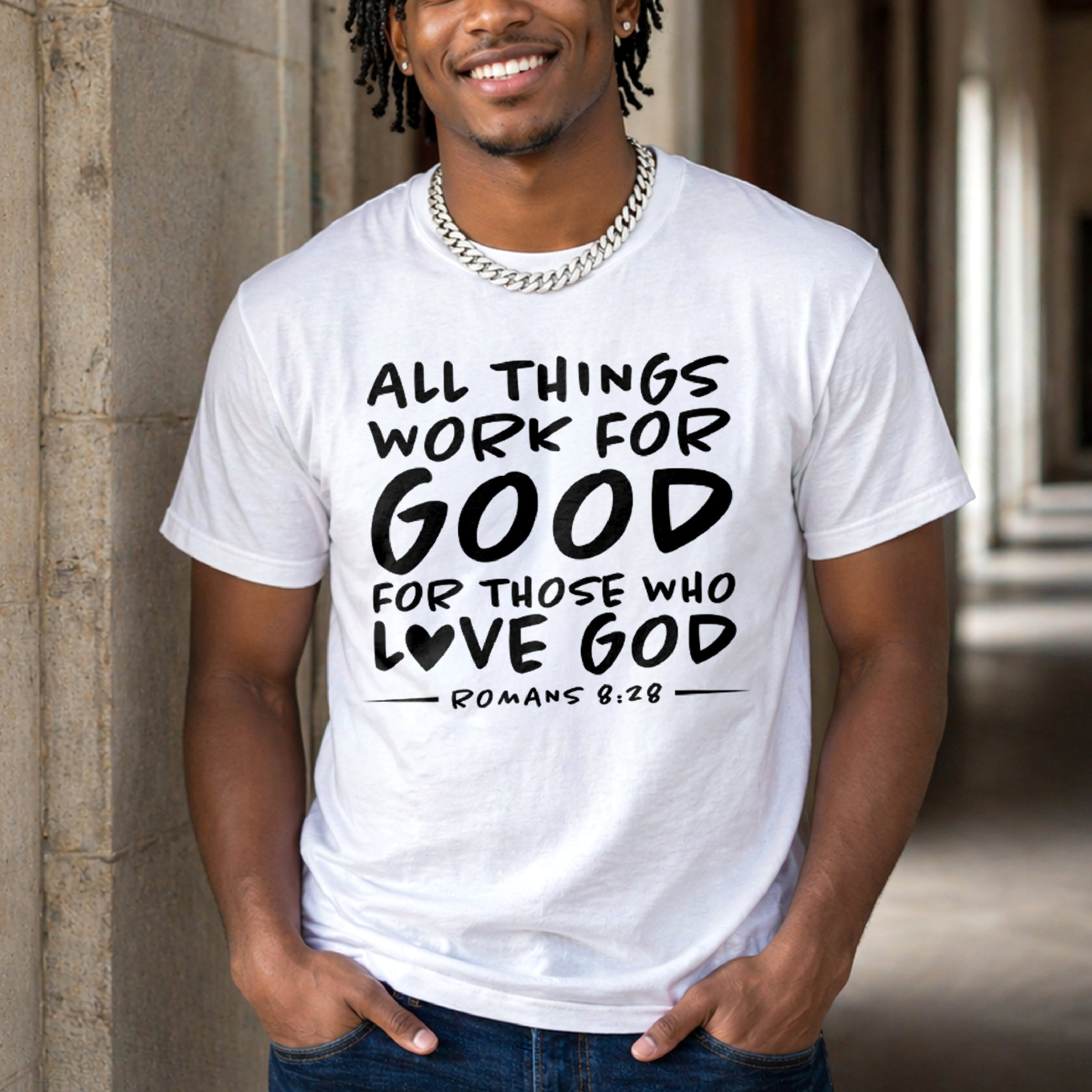 All Things Work for Good for Those Who Love God Unisex Jersey Short Sleeve Tee