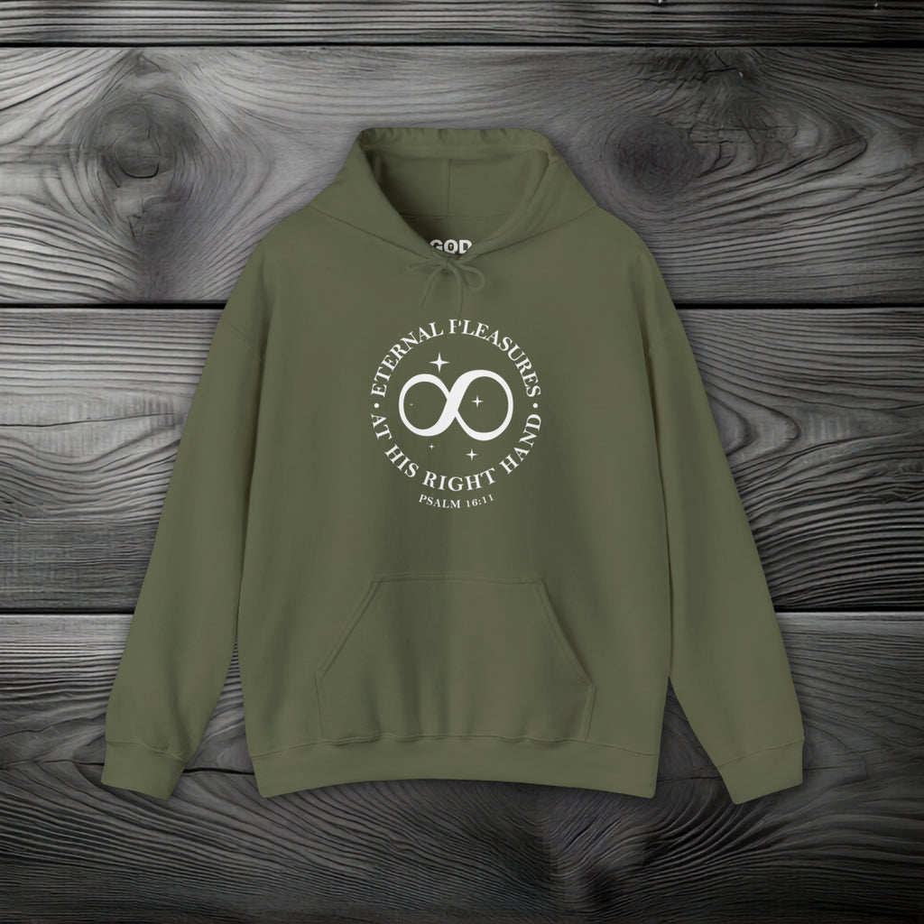 Eternal Pleasures at His Right Hand Pullover Hoodie
