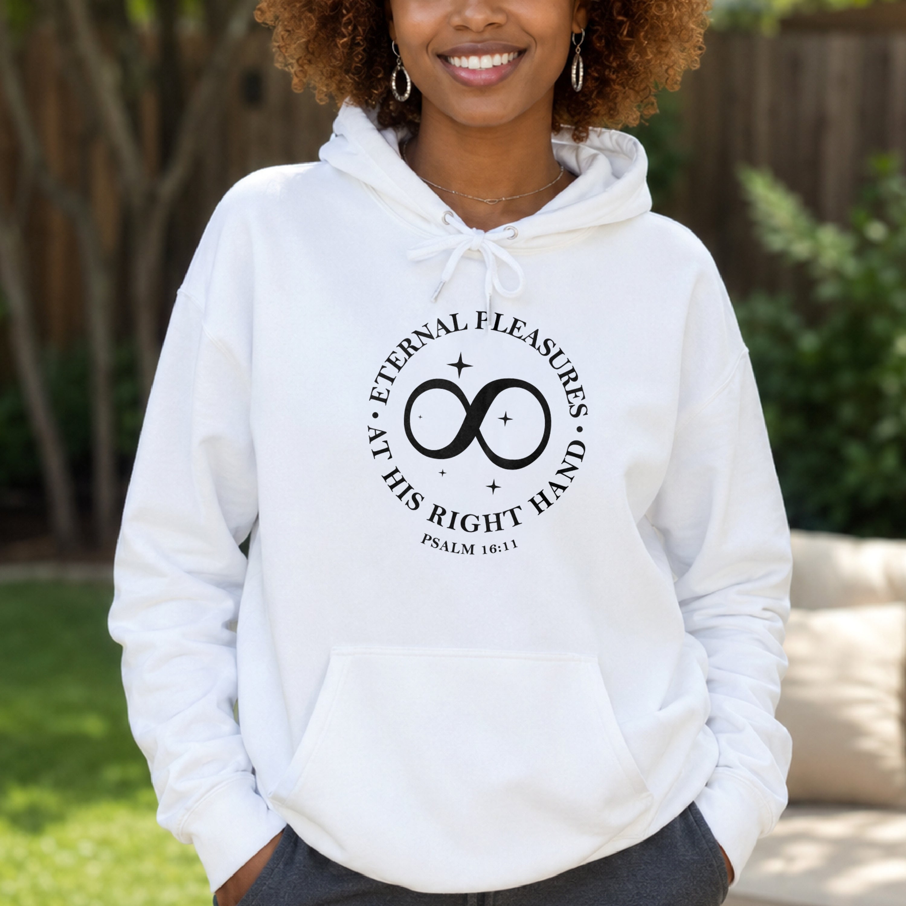 Eternal Pleasures at His Right Hand Pullover Hoodie