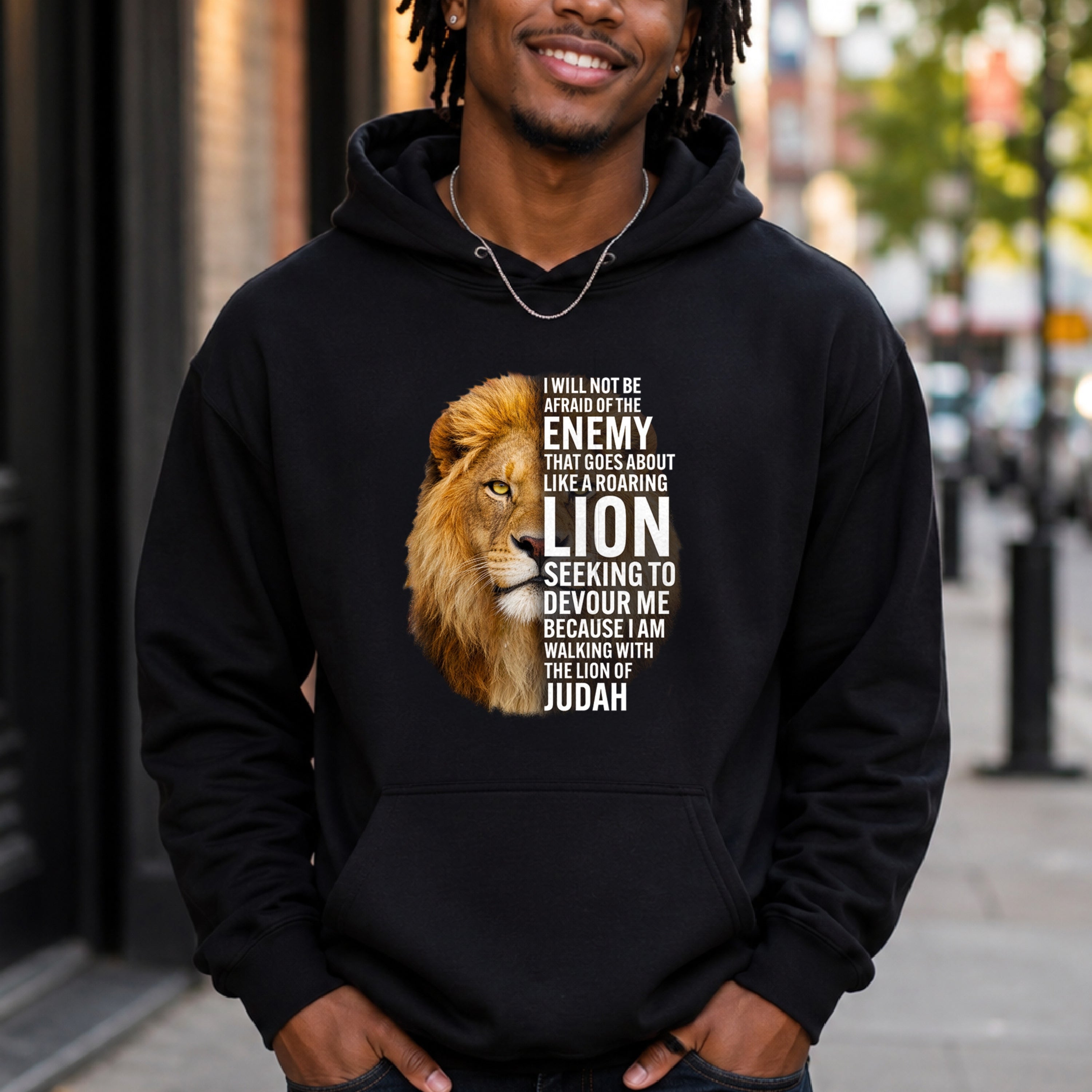 I Am Walking With the Lion of Judah Pullover Hoodie