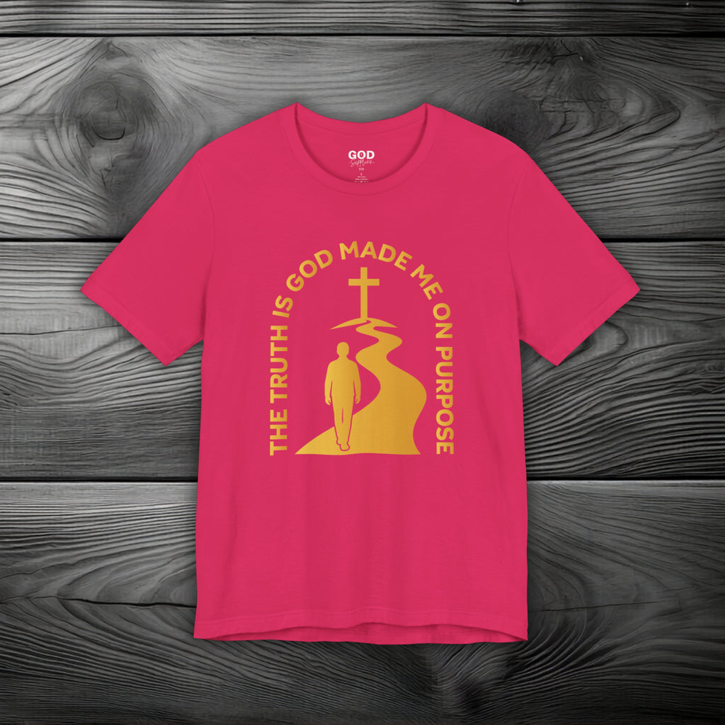 The Truth Is God Made Me On Purpose Unisex Jersey Short Sleeve Tee