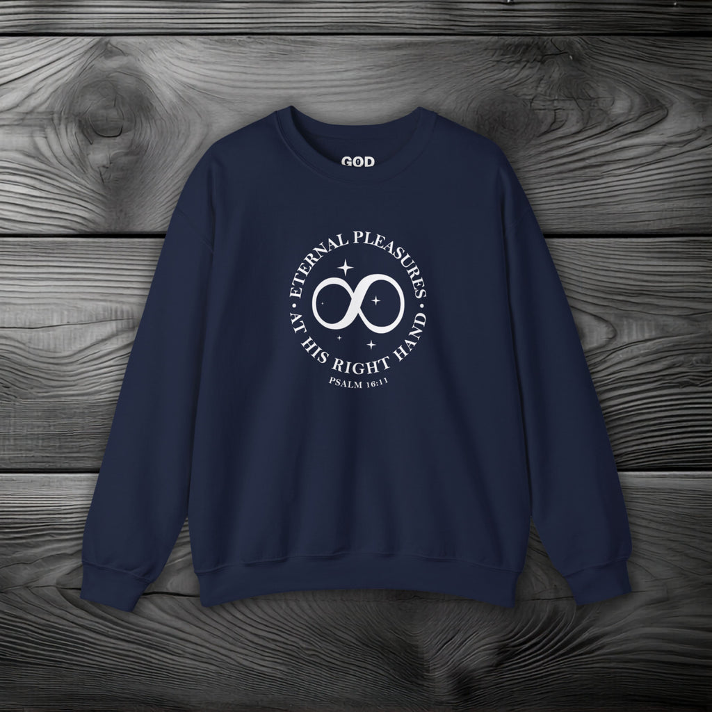 Eternal Pleasures at His Right Hand Crewneck Sweatshirt