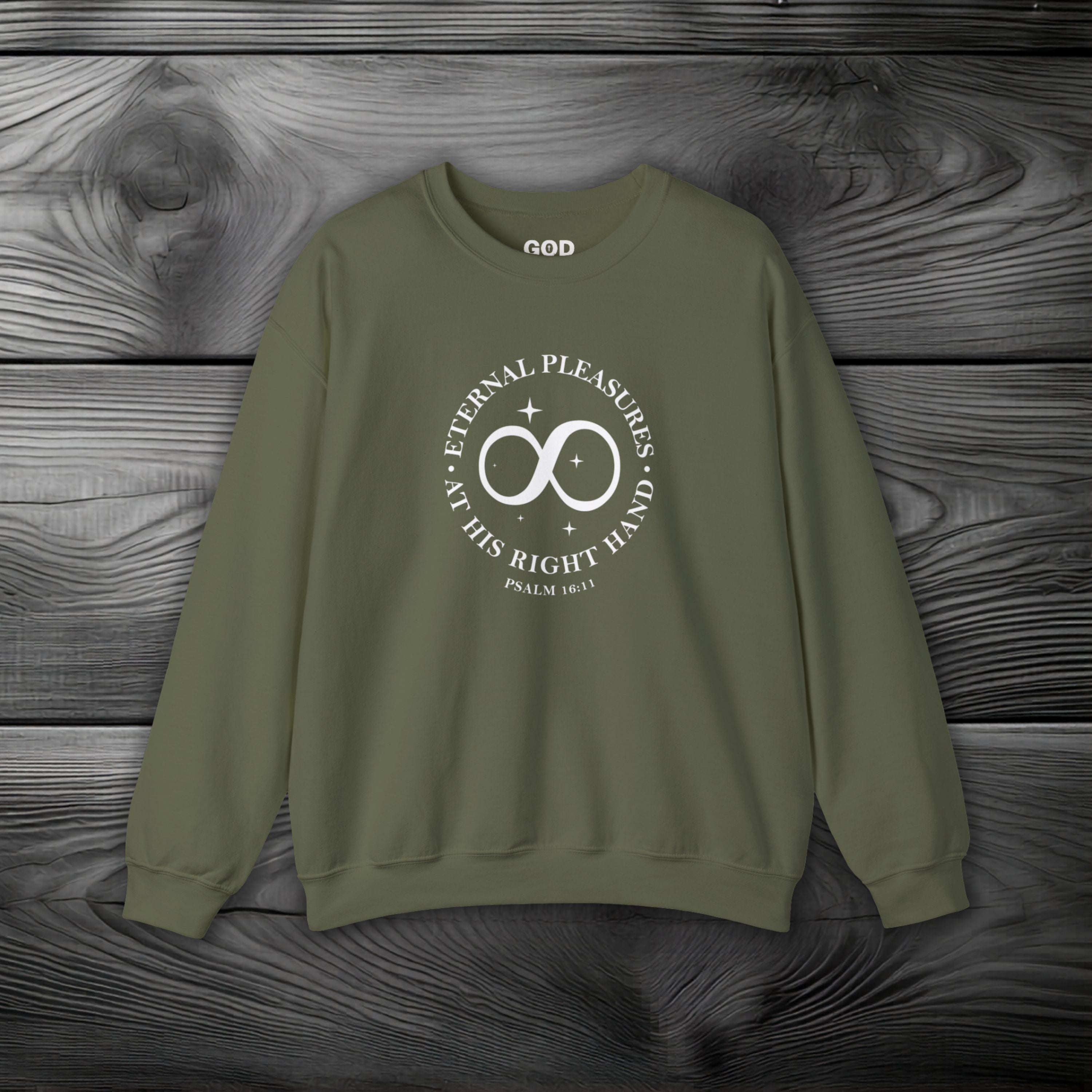 Eternal Pleasures at His Right Hand Crewneck Sweatshirt